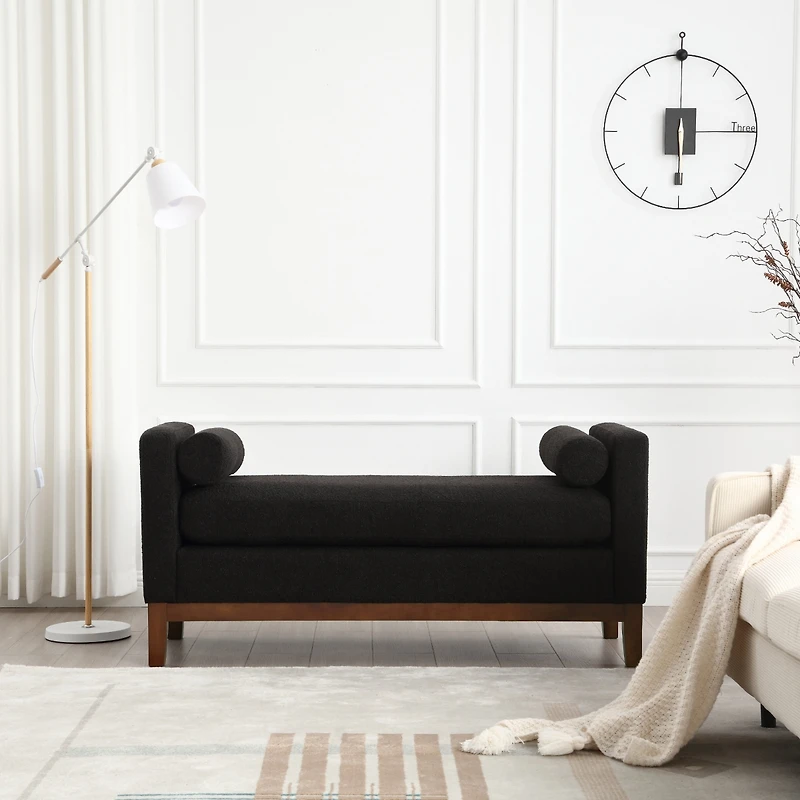 Streamdale 53.5"W Elegant Upholstered Bench, Ottoman