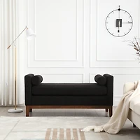 Streamdale 53.5"W Elegant Upholstered Bench, Ottoman