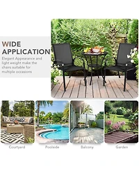 Sugift 2 Pieces Patio Outdoor Dining Chair with Armrest