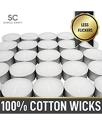 Pack Smokeless Unscented Long Burning Tea Lights Candles for Home