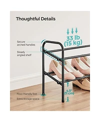 Slickblue Expandable Shoe Rack, Metal Shoe Shelf Storage, Adjustable Shoe Organizer for 8-20 Pairs of Shoes