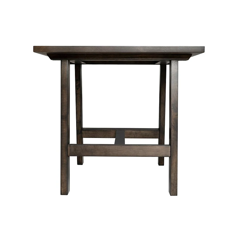 Merrick Lane Mabel Farmhouse Trestle End Table, Solid Wood Rustic Accent Table