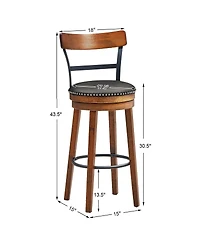 Set of 2 Swivel Counter Height Bar Stools