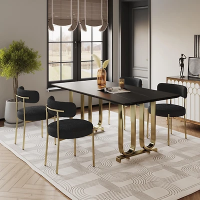 Streamdale Set of 2 Mid-Century Modern Boucle Dining Chairs