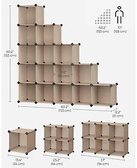 Slickblue 16 Cube Closet Organizers And Storage, Clothes Storage Organizer For Wardrobe