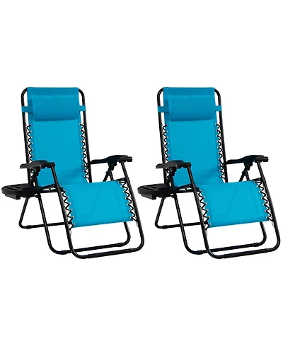 Inolait Sugift 2 Pieces Folding Lounge Chair with Zero Gravity