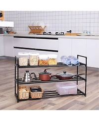 Slickblue 3-Tier Shoe Rack Metal Shoe Tower Shelf Storage Organizer Cabinet Hold up to 15 Pairs Shoes