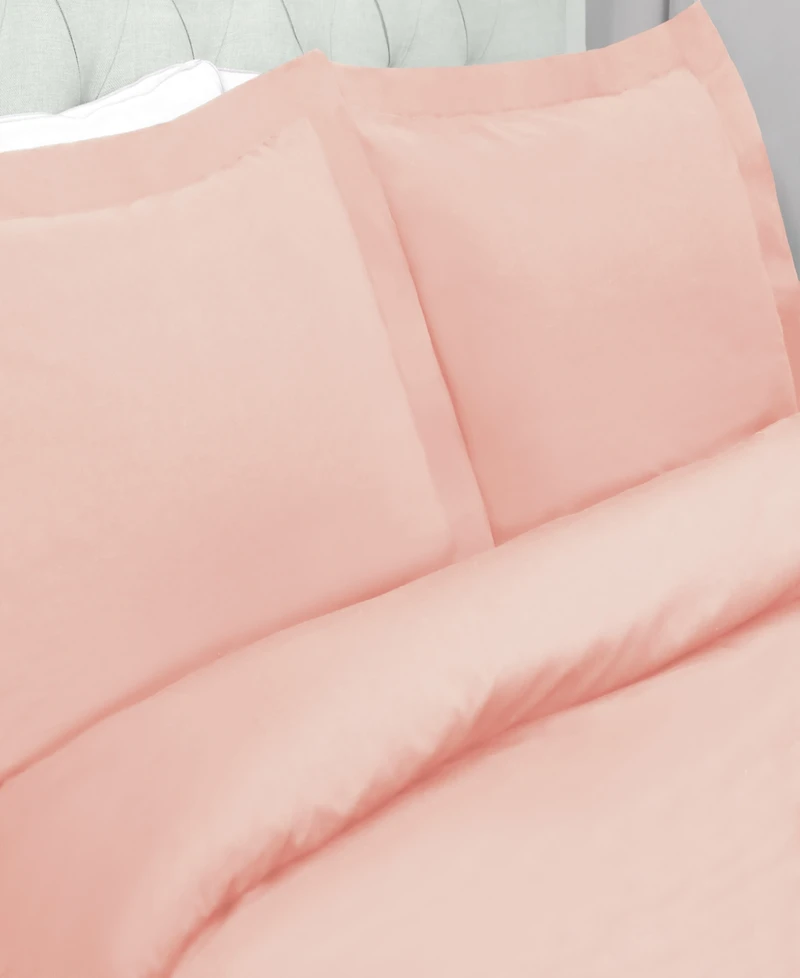 Superior Cotton Percale 300 Thread Count Solid Lightweight Duvet Cover Set, King/California King
