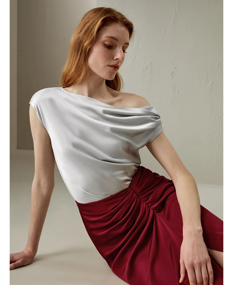 Lilysilk Women's Boat Neck Silk Top