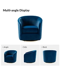 Swivel Accent Chair with Gold Metal Base for Living Room Nursery