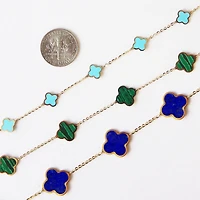 The Lovery Large Lapis Clover Necklace 14K Gold