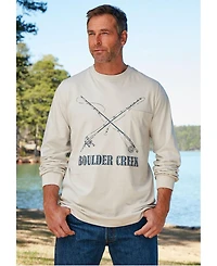 Boulder Creek Tall by KingSize Heavyweight Crewneck Long-Sleeve Pocket T-Shirt
