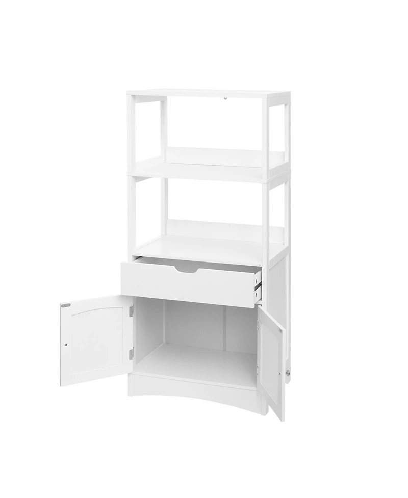 Slickblue Upper Shelves Bathroom Storage Cabinet White