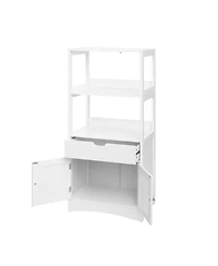 Slickblue Upper Shelves Bathroom Storage Cabinet White