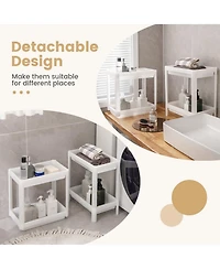 Sugift 2 Packs 4-Tier Detachable Slim Storage Cart with Drainage Holes for Small Space