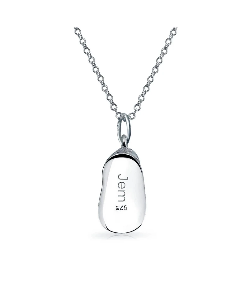 Bling Jewelry Baby Shoe Bootie Charm Pendant Necklace Gift New Mother Cz Sterling Silver