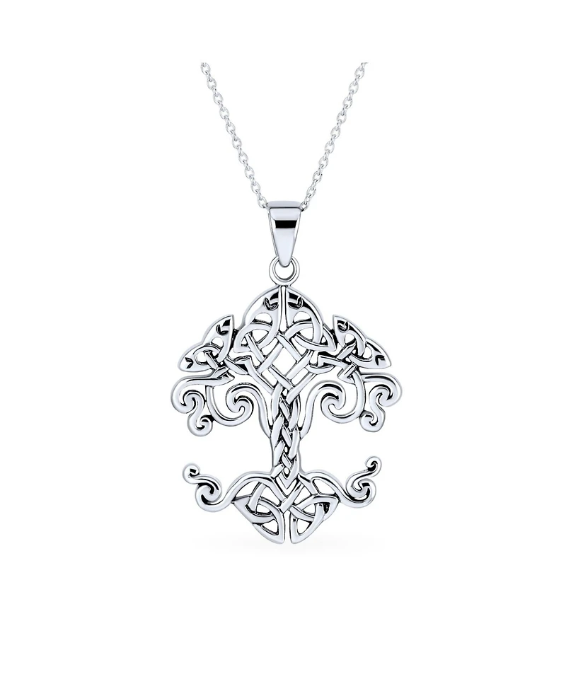 Bling Jewelry Medium Celtic Matriarch Mothers Family Wishing Tree Of Life Pendant Necklace Oxidized Sterling Silver 18 Inch