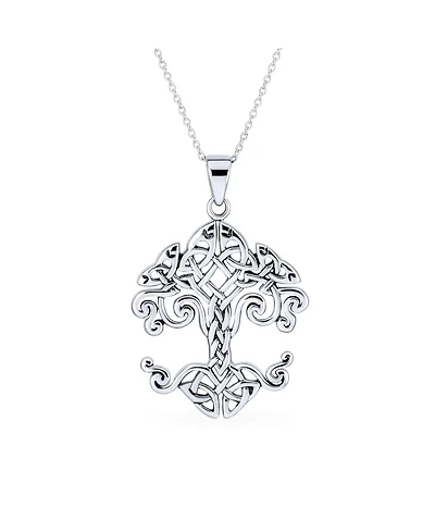 Bling Jewelry Medium Celtic Matriarch Mothers Family Wishing Tree Of Life Pendant Necklace Oxidized Sterling Silver 18 Inch