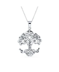 Bling Jewelry Medium Celtic Matriarch Mothers Family Wishing Tree Of Life Pendant Necklace Oxidized Sterling Silver 18 Inch