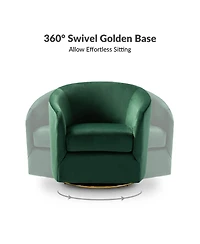 Swivel Accent Chair with Gold Metal Base for Living Room Nursery