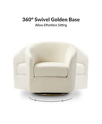 Swivel Accent Chair with Gold Metal Base for Living Room Nursery