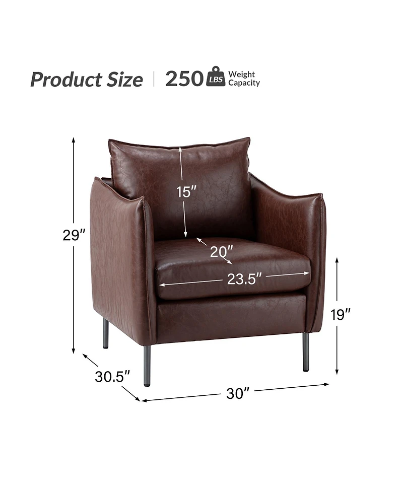 Hope Comfy Living Room Armchair with Metal Legs