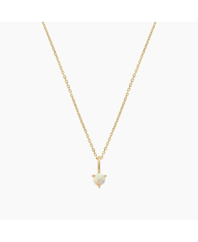 Sterling Silver 18k Gold Plated Izel Opal Pendant Necklace – Sun-Kissed Style, Delicate Statement