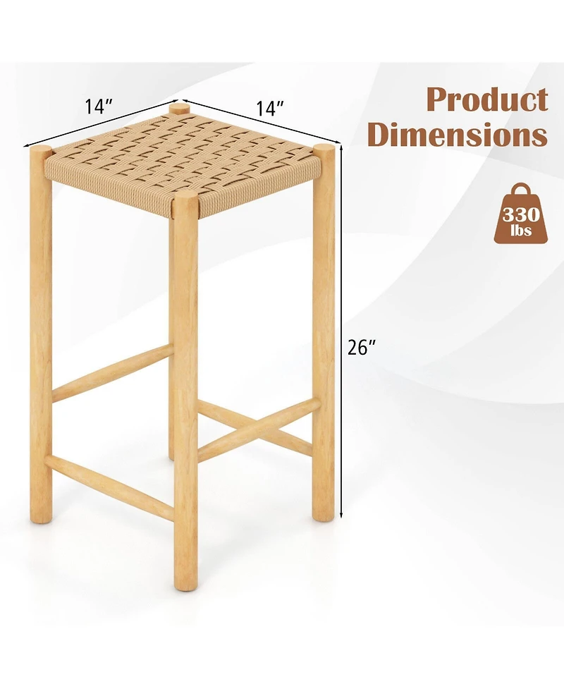 Sugift 26 Inch Dining Bar Stool Set of 2
