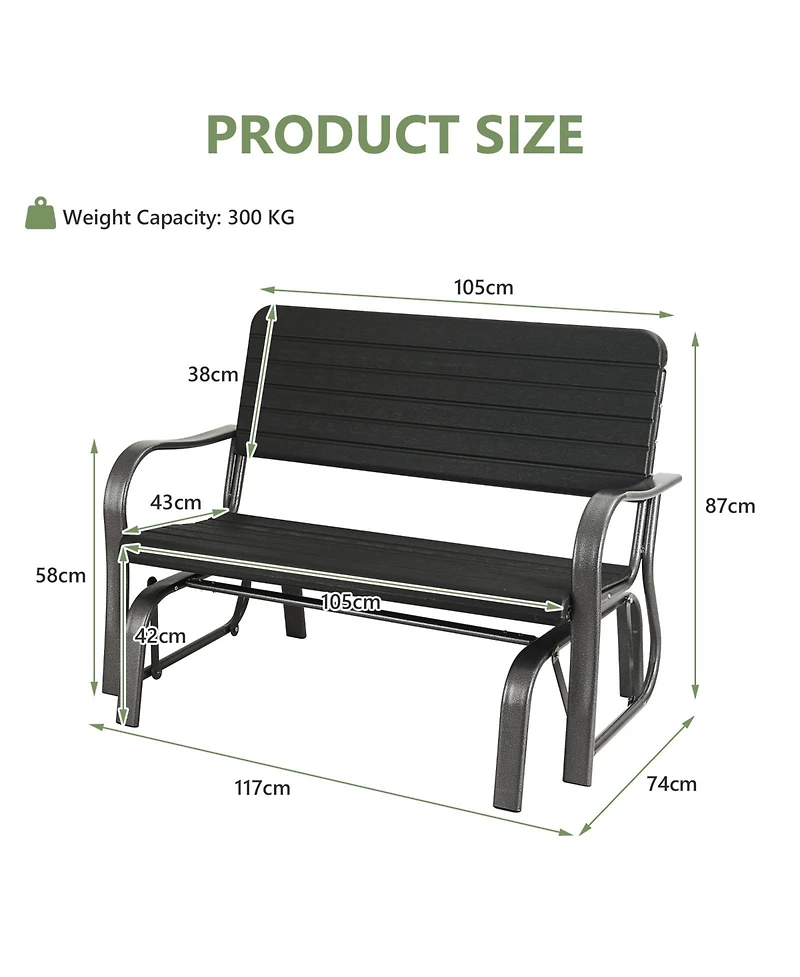 Vebreda Sugift Outdoor Patio Steel Swing Bench Loveseat