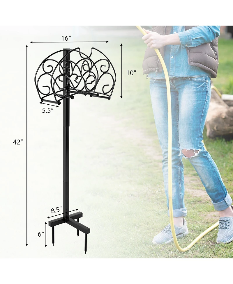 Inolait Detachable Freestanding Hose Holder for Outdoor Yard Garden Lawn