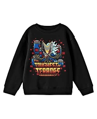 Sonic The Hedgehog Boys Bioworld Metal Sonic "Toughest of Terrors" Youth Black Crew Neck Sweatshirt