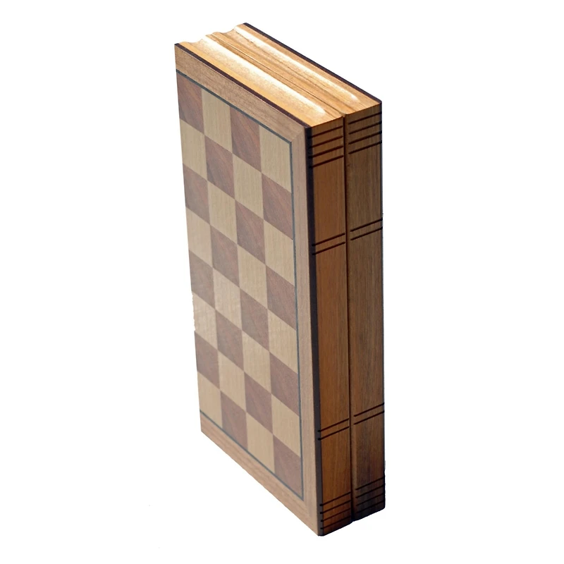 We Games Book Style Folding Chess Set, Oak Wood Board 11 in., 2.75 in. King