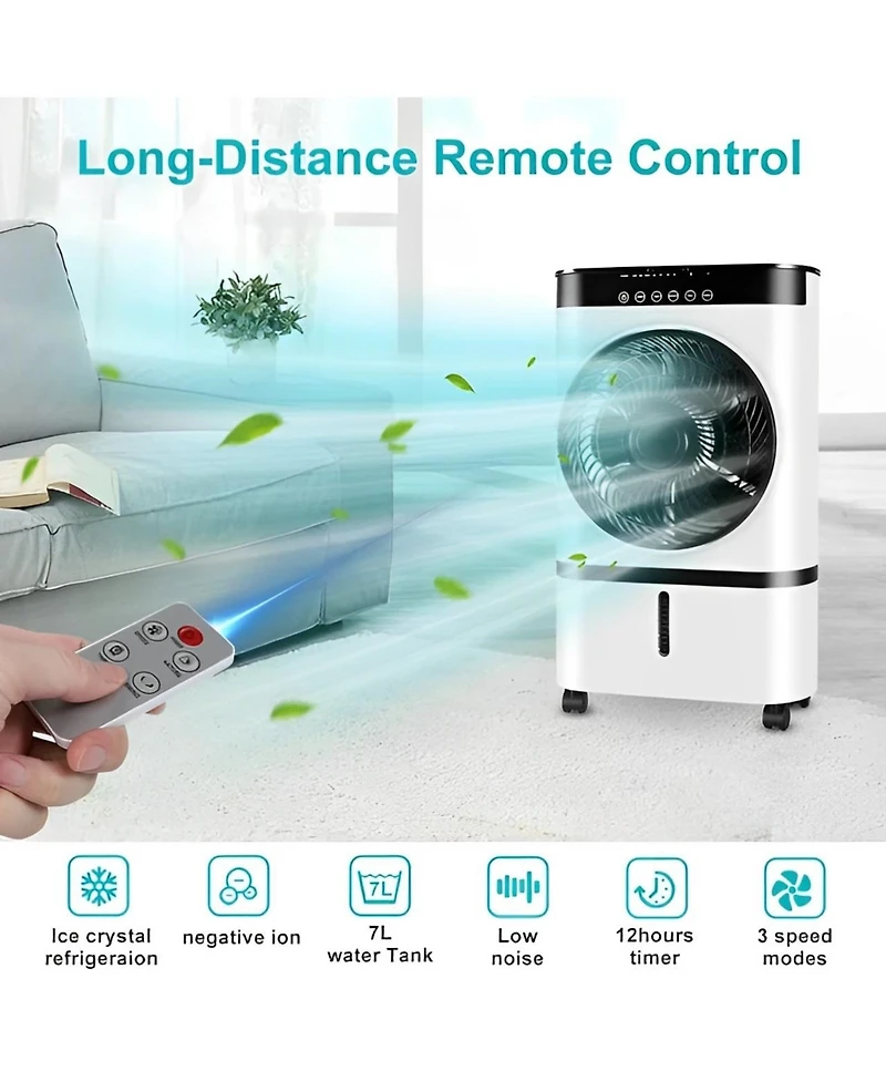 3-in-1 Air Cooler Portable Evaporative Air Cooler Fan & Humidifier with Remote Control