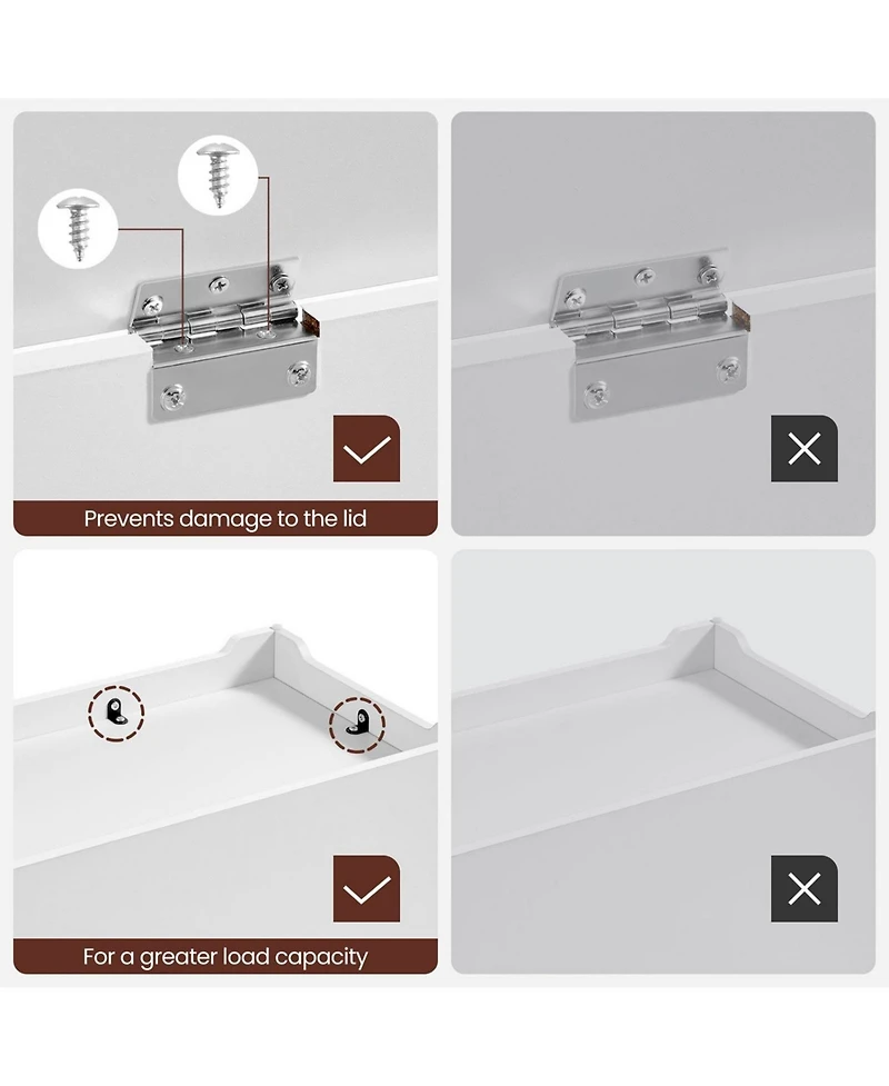 Slickblue Storage Chest, Trunk With 2 Safety Hinges, For Entryway, Bedroom