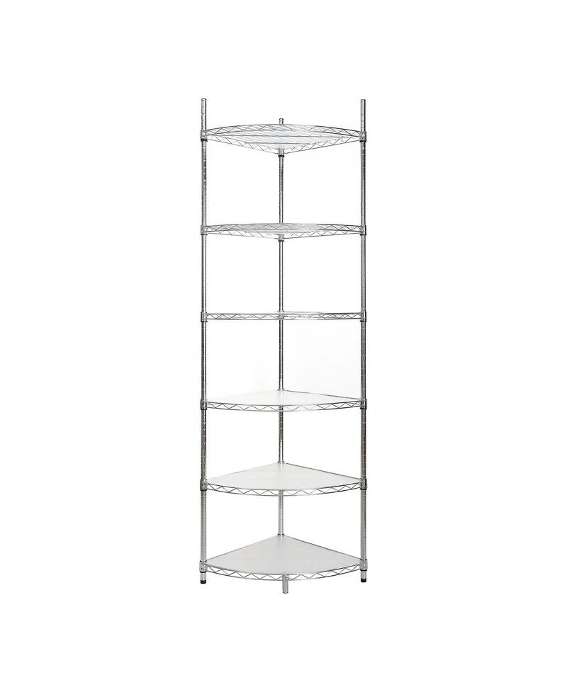 Streamdale Furniture 6-Tier Corner Wire Shelf - Chrome
