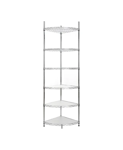 Streamdale Furniture 6-Tier Corner Wire Shelf - Chrome