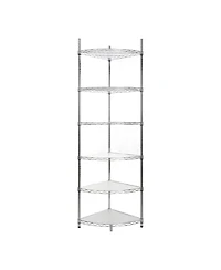 Streamdale Furniture 6-Tier Corner Wire Shelf - Chrome