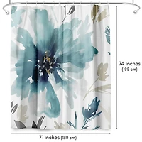 71x74 Floral Shower Curtain - Finesse by Pi Creative Art