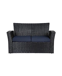 WestinTrends 4-Piece Modern Patio Conversation Sofa Set with Cushions