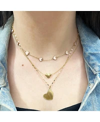 The Lovery Gold Puffy Heart Necklace 14K Gold