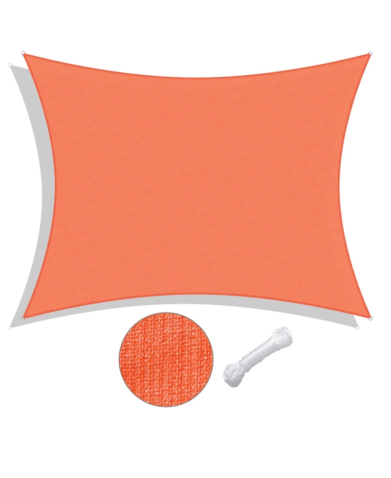 13x10 Ft 97% Uv Block Rectangle Sun Shade Sail Canopy Cover Net Outdoor Pool