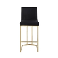 Streamdale Set of 2 Gold Brushed Velvet Bar Stools