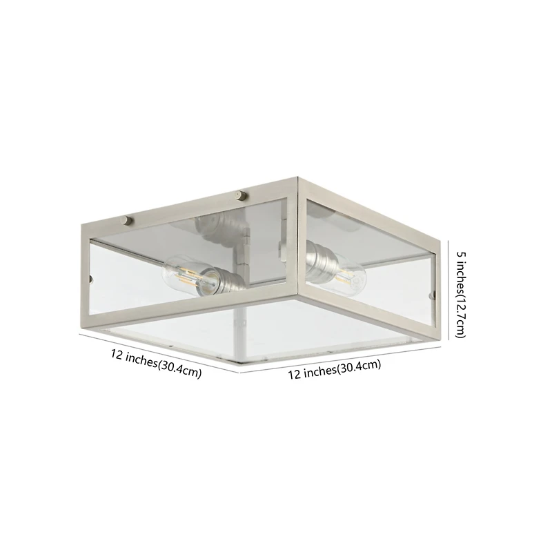 Jonathan Y Grayson Metal/Glass Led Flush Mount