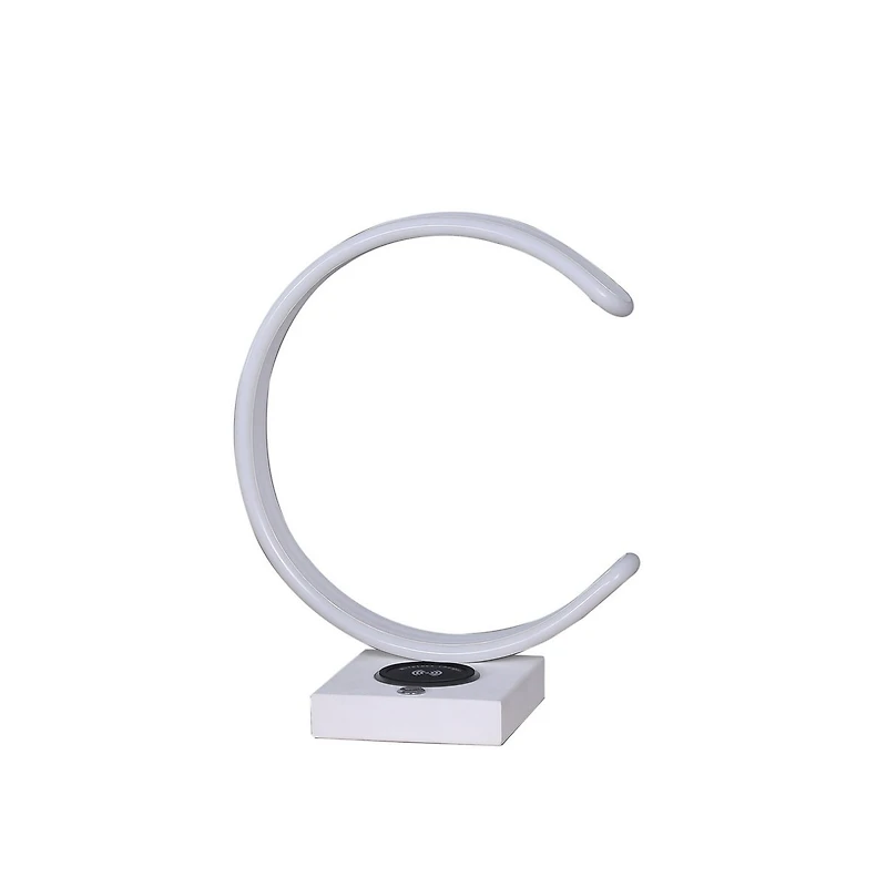 Streamdale 13.5" C-Shape Led with Usb Wireless Charger Port Table Lamp