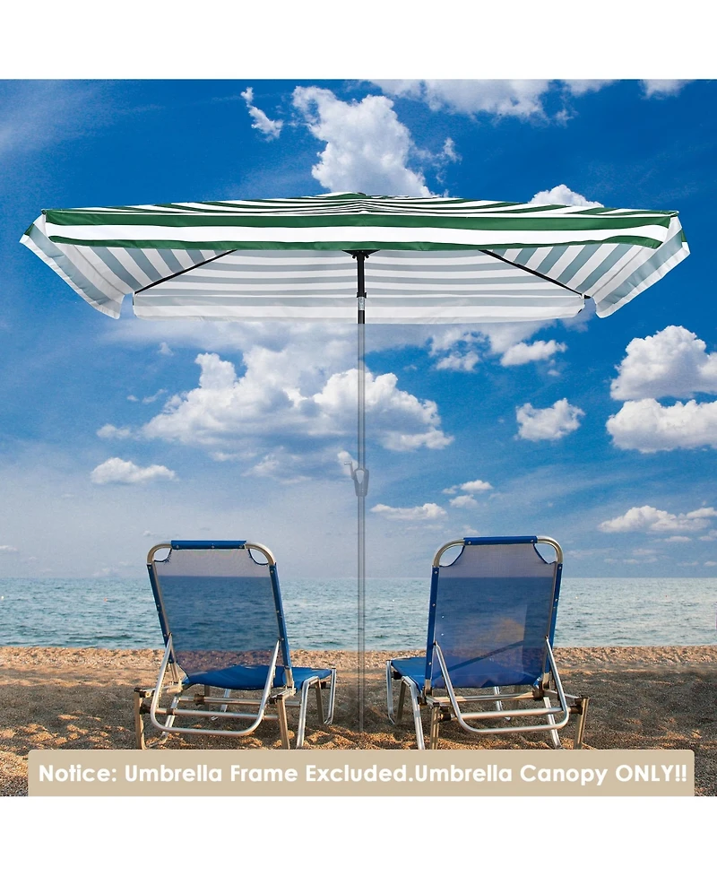 10x6.5 Ft Patio Umbrella Replacement Canopy Market Table Top Sunshade Cover Yard