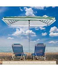 10x6.5 Ft Patio Umbrella Replacement Canopy Market Table Top Sunshade Cover Yard