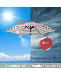 9 Ft Patio Umbrella Replacement Canopy Market Table Top Sunshade Cover Garden