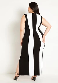 Eloquii Plus Striped Knit Maxi Dress