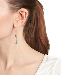 Macy's Mystic or Aqua Quartz Sun, Moon and Star Drop Earrings
