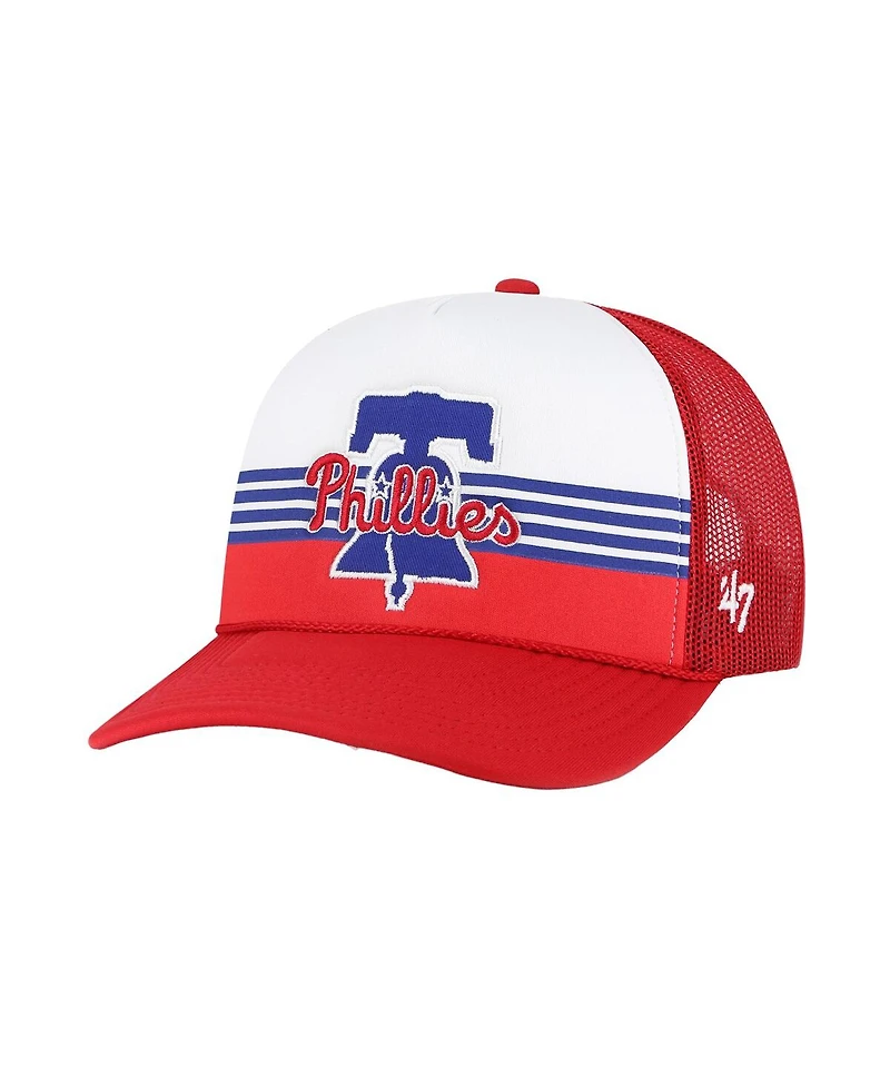 47 Brand Men's Red Philadelphia Phillies Lift Off Foam Front Mesh Trucker Adjustable Hat